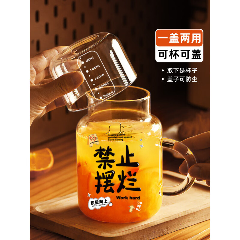 凉水壶耐高温冷水壶杯夏大容量高硼硅家用防爆玻璃水壶泡茶壶套装 【1壶1杯】透明无印1000ml+光面盖