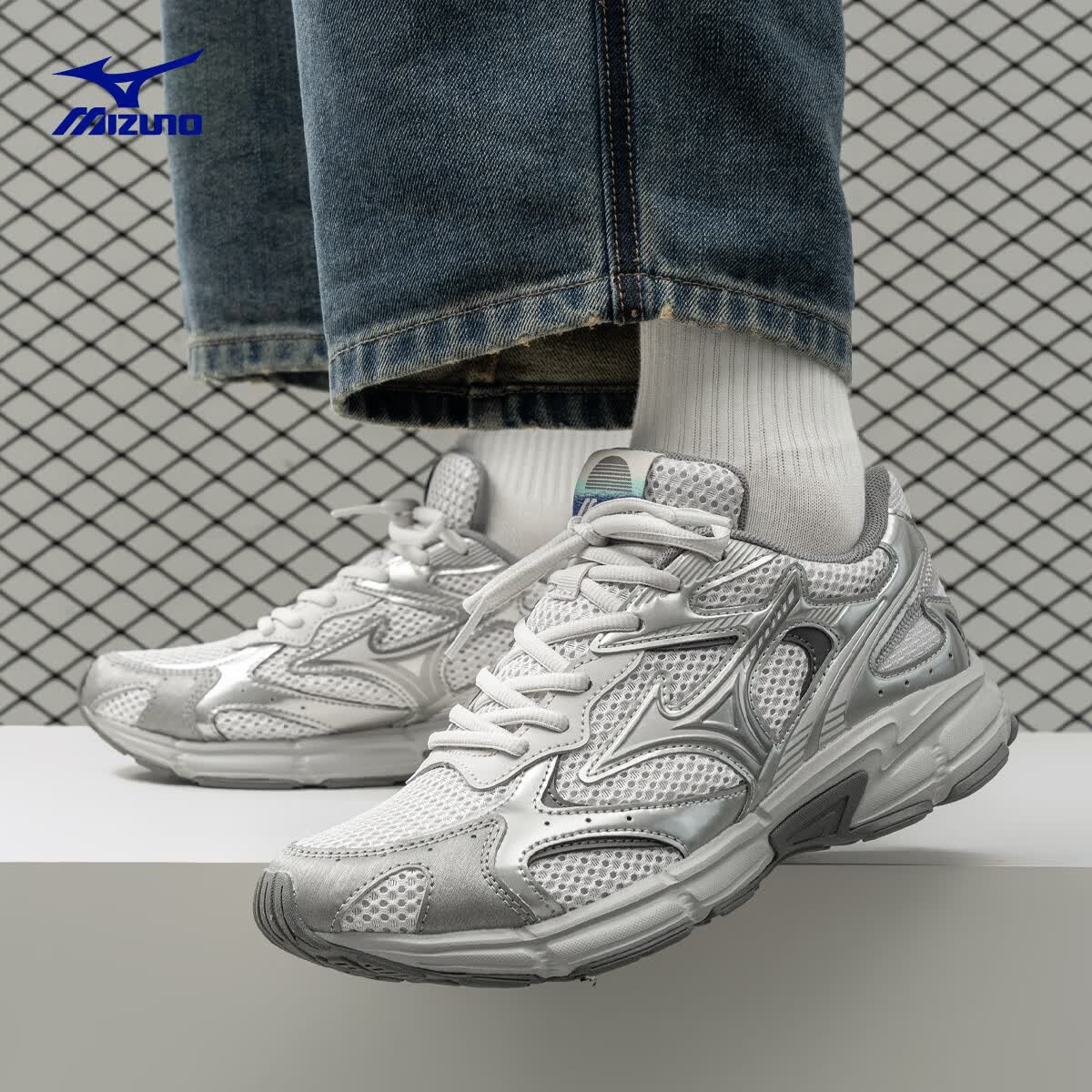 美津浓男鞋运动鞋夏季新款speed 2k缓震耐磨网面透气休闲鞋跑步鞋女 07/太空银 新配色 42.5 (275mm)