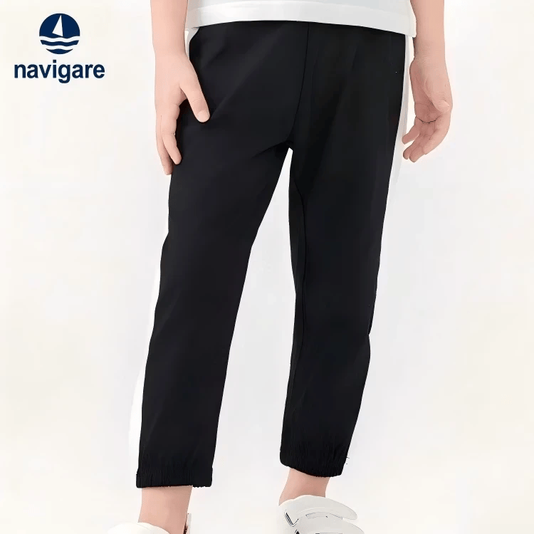 NAVIGARE【棉】意大利小帆船男童裤子儿童轻薄长裤26夏童装 黑色 130