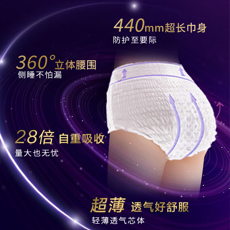 S彩虹图品牌裤型卫生巾卫生巾4裤安心裤安睡裤弹性裤 安睡裤20条70-160斤【均码】