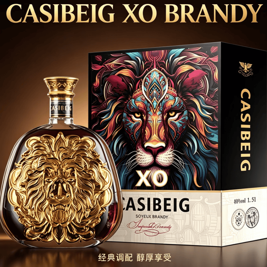 卡斯贝格 CASIBEIG狮王 XO白兰地 40度 法国原酒 送礼J 1.5L 1瓶