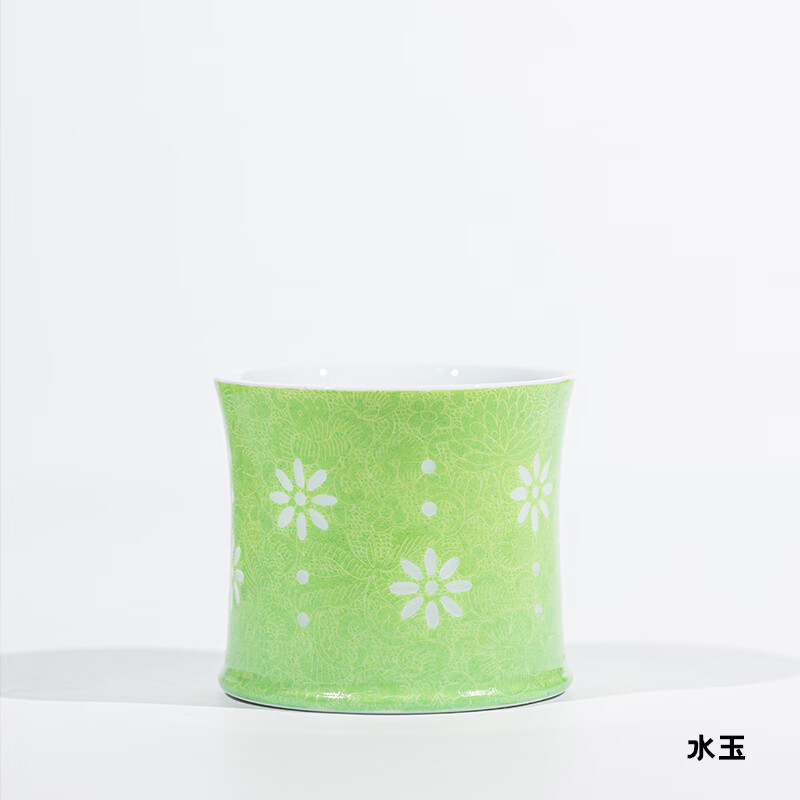 jdz景德镇主人杯纯手工品茗杯渐变扒花玲珑茶杯咖啡杯酒杯送礼旋转杯 檀砂