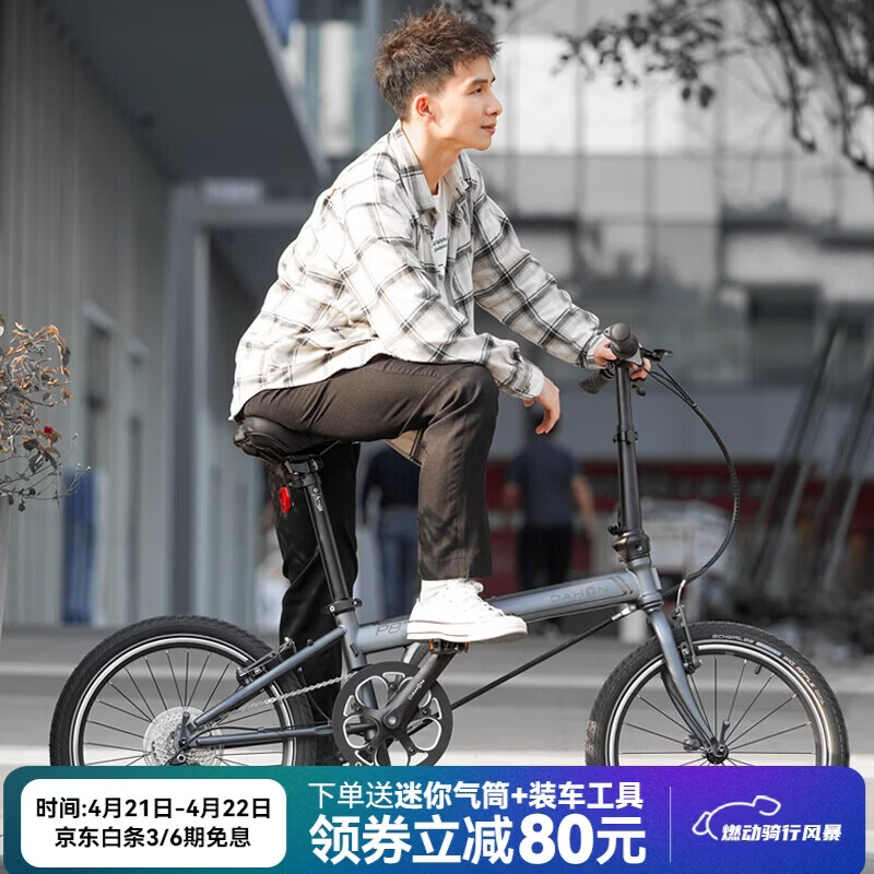 大行（DAHON）折叠自行车20英寸8级变速经典P8单车KBC083 消光灰经典版--京仓