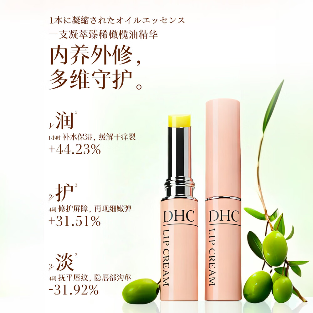 蝶翠诗（DHC） 橄榄护唇膏 润唇膏保湿滋润防干裂应对唇纹【日本进口】 1.5g*2支礼盒装【效期】