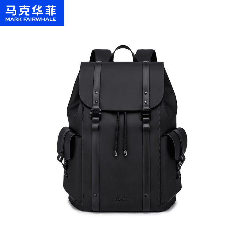 马克华菲（MARK FAIRWHALE）【放价季】商务双肩包男休闲机能背包出差旅行通勤包电脑包 高级黑