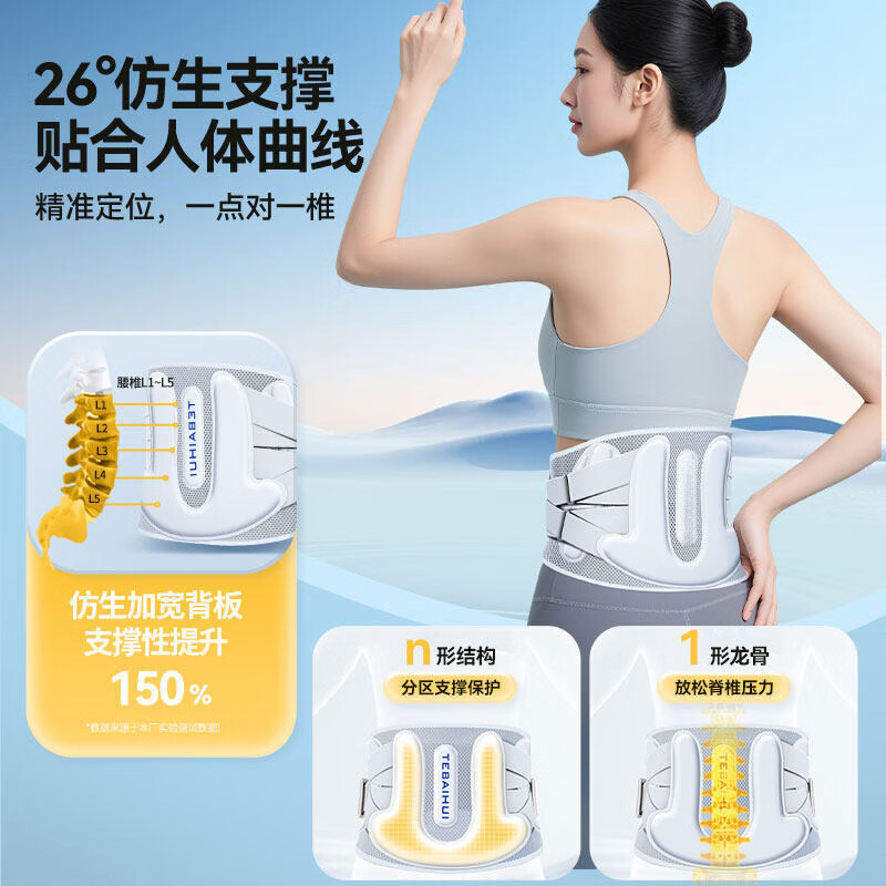 LUCYLEE美国护腰带医用级腰部支撑轻薄透气腰肌劳损腰间盘突出腰疼牵引器 【医用级护腰带】仿生工学 | 双向四重加压 XXL码【160-200斤】