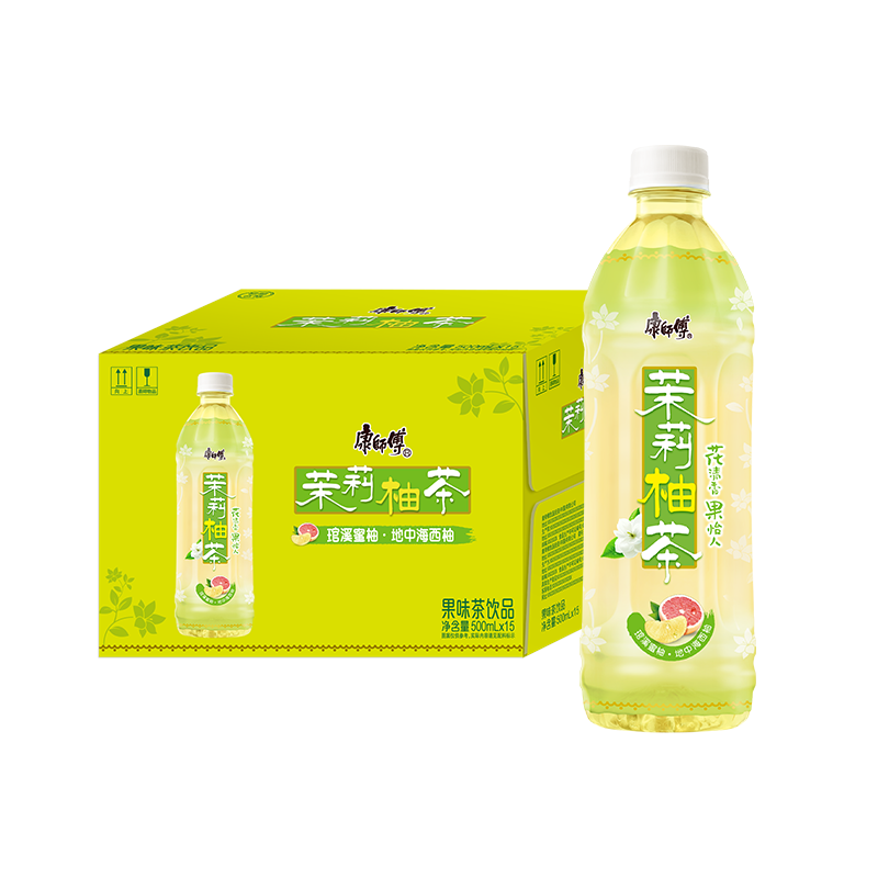 康师傅 茉莉柚茶 果味饮品 量贩饮料整箱装 500ml*15瓶 热门商品