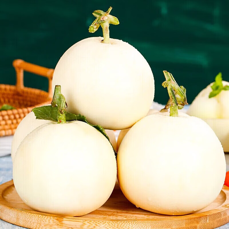 京鑫泽陕西阎良甜瓜 新鲜头茬甜瓜水果应季现摘脆甜蜜瓜白瓜香瓜整箱 净重4.5斤装【精品装】