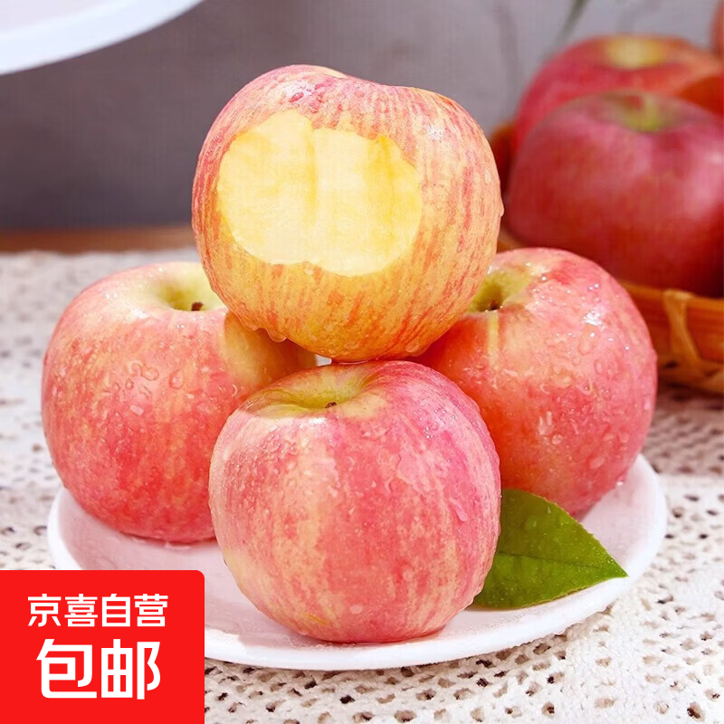 山东红富士苹果脆甜多汁红富士苹果丑苹果当季新鲜水果 小果65-70mm 1斤【含箱】