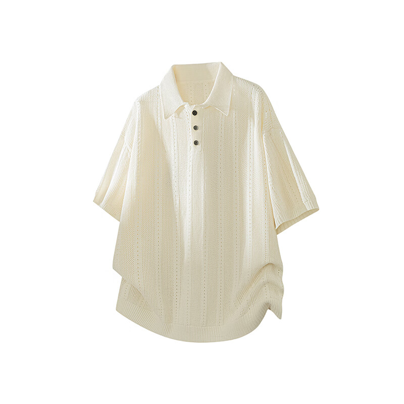 ROYAL PALM POLO SPORTS CLUB夏季新款美式复古条纹polo衫男宽松休闲百搭潮流短袖上衣 灰色 3XL