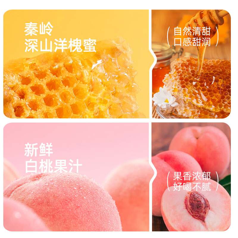 洛蜜欧柠檬蜂蜜水一拧一摇0脂肪解暑饮料蜂蜜水分离式柠檬水夏日饮品 白桃味 6瓶装*2箱