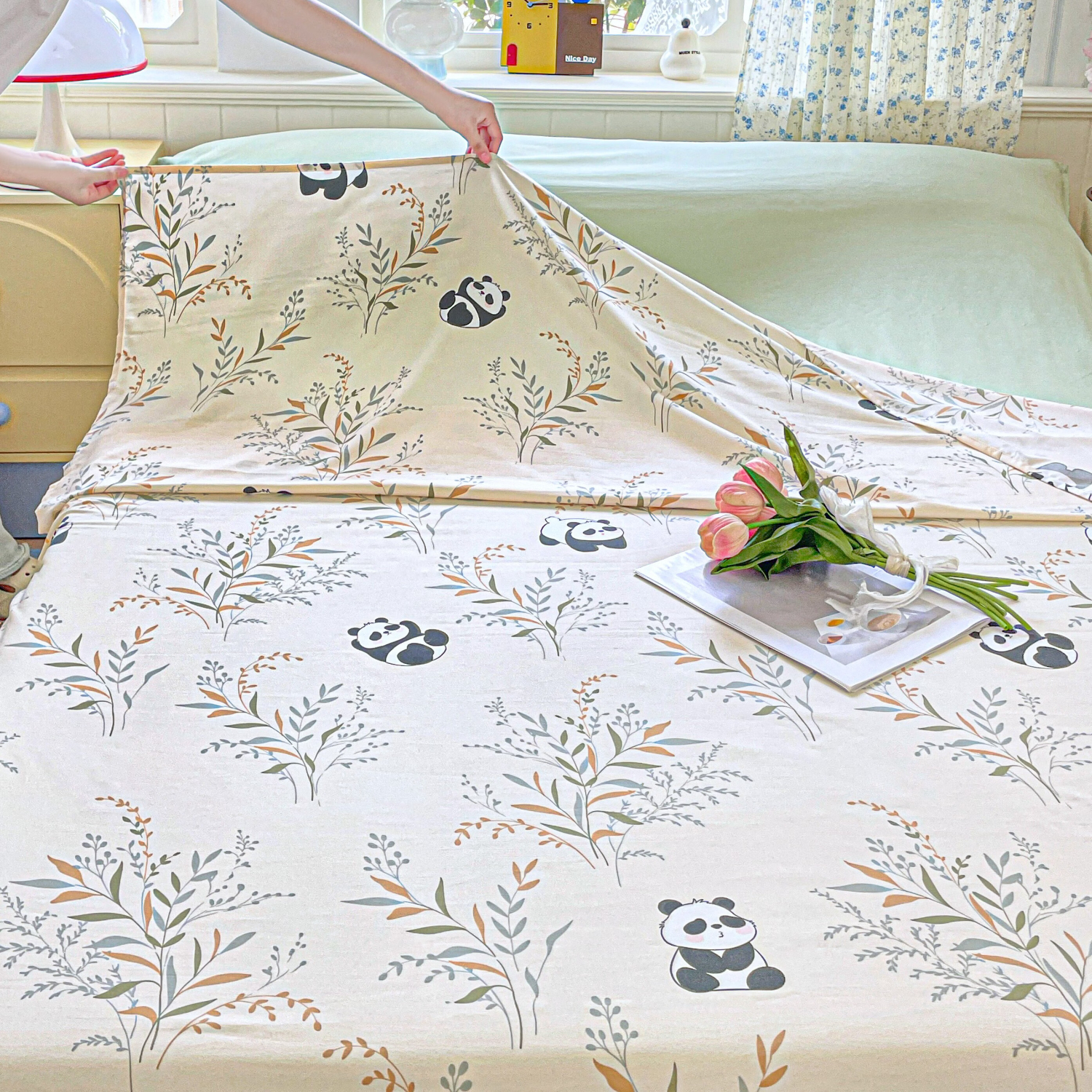 雅鹿A类旅行睡袋床单便携火车酒店隔脏睡袋 熊猫【A类面料 便携隔脏】 1.8*2.1M