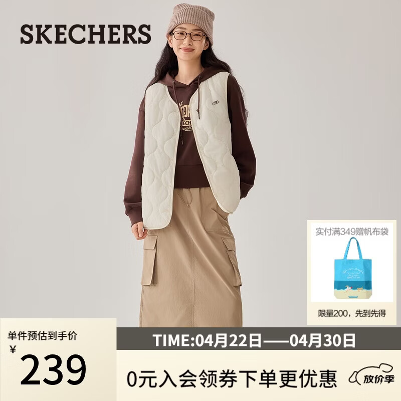 斯凯奇（Skechers）2026男女同款梭织外套保暖马甲棉衣舒适百搭L425U092