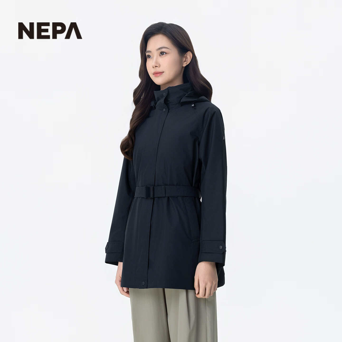 NEPA耐葩26年春夏户外女士防水冲锋衣时尚收腰风衣版型夹克7M20561 油墨藏青 M03 M 170/92A(100)