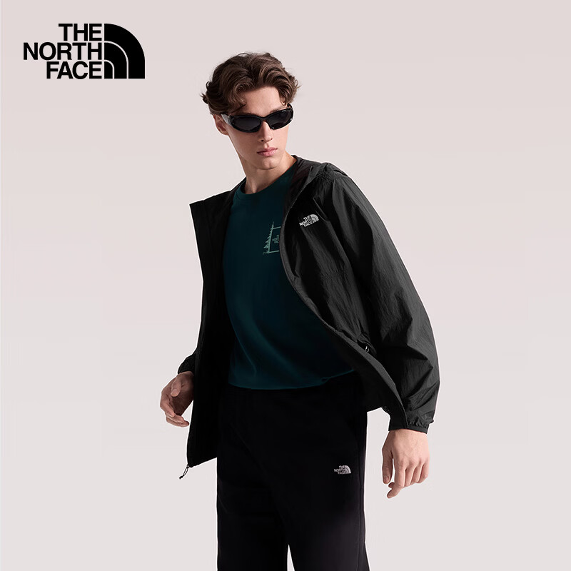 The North Face北面防晒衣男户外防泼水皮肤衣8EZY 黑色/JK3 XL