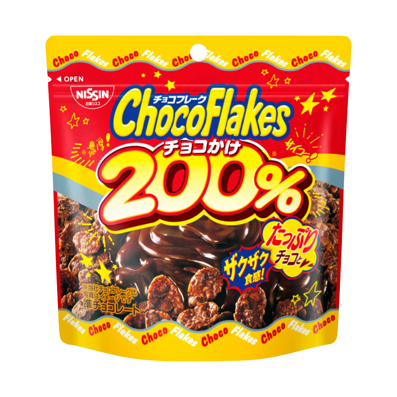 日清思高巧克力玉米片日本摩卡超浓可可麦片早餐零食chocoflakes 双倍巧克力 袋装