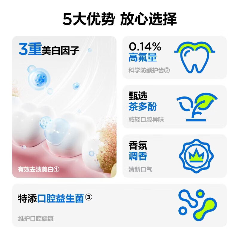 参半美白清新牙膏 科研白净清新益生菌去渍美白洁白净齿清新口气牙膏 【囤货装】玫瑰清茶180g*3+花漾薄荷60g*1