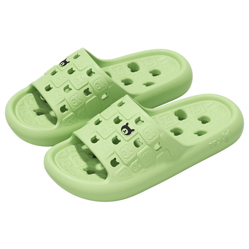 杜晨镂空速干小熊防滑浴室家居拖鞋2026年新款凉拖鞋女情侣凉拖鞋女士 果绿色【升级eva-软底速干镂空】 36-37 【建议偏小一码】