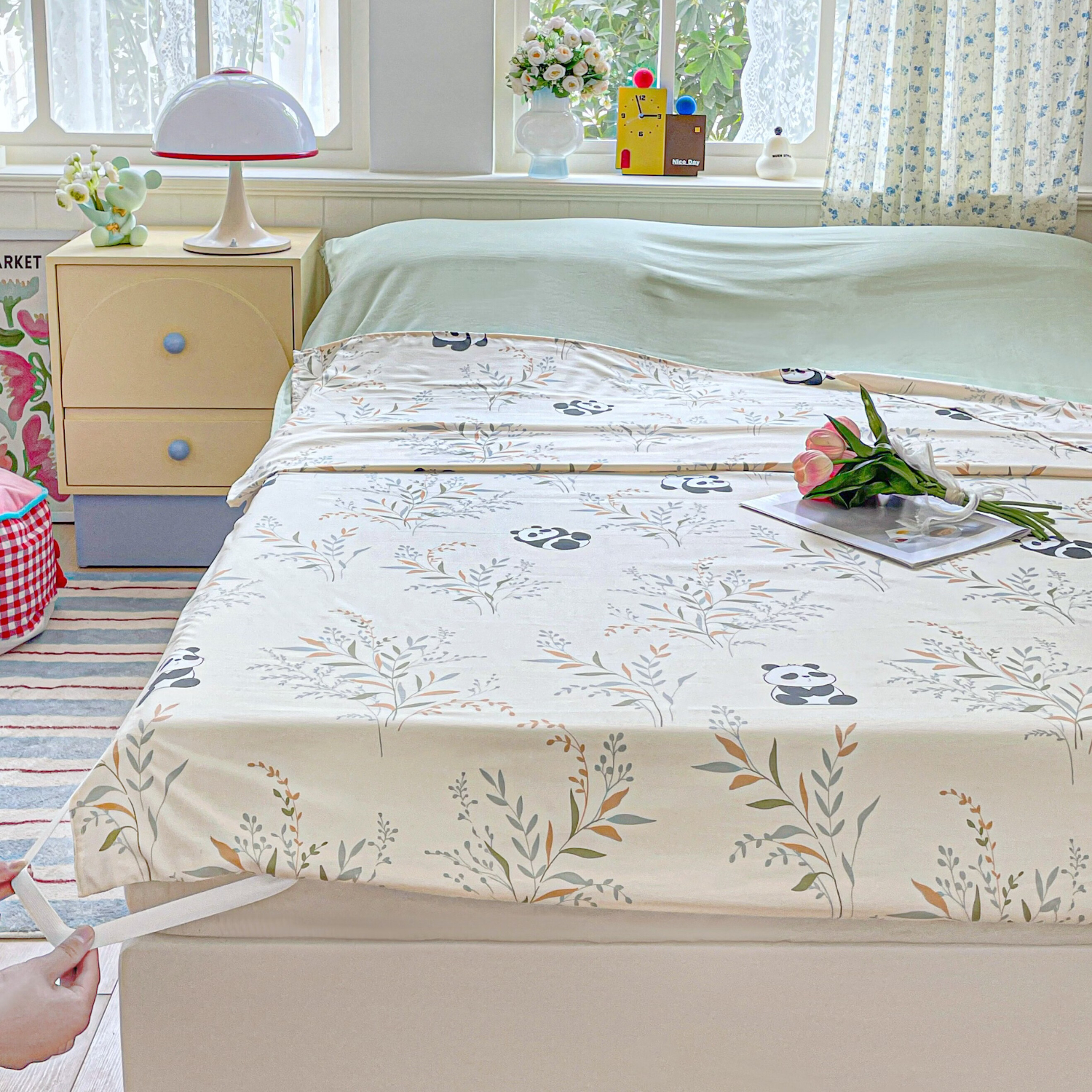 雅鹿A类旅行睡袋床单便携火车酒店隔脏睡袋 熊猫【A类面料 便携隔脏】 1.8*2.1M