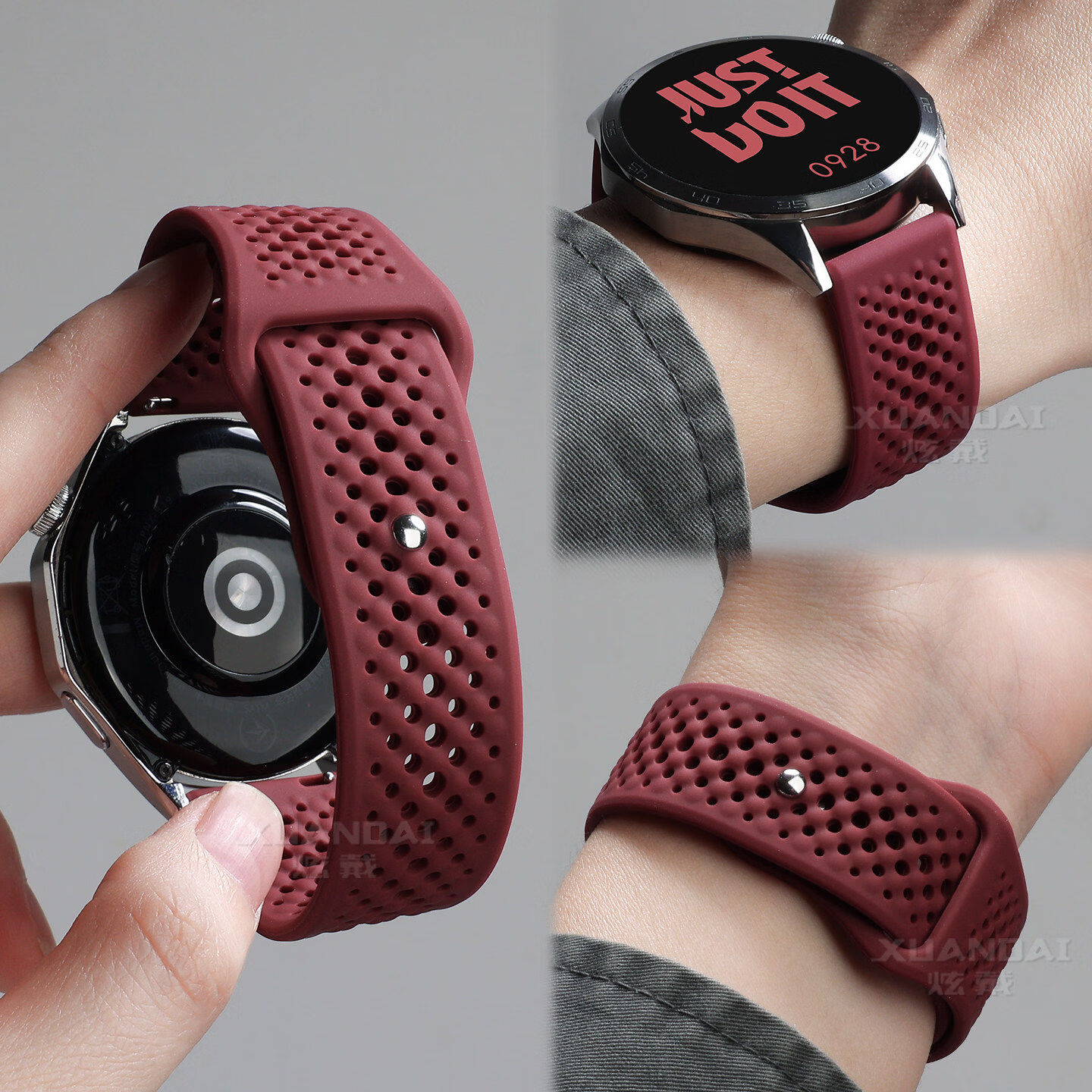 iboann适用高驰pace4表带运动3透气网洞pace pro硅胶腕带apex1/2pro智能COROS APEX 4 42mm手表带配件夏 黑色 适用：高驰pace 4