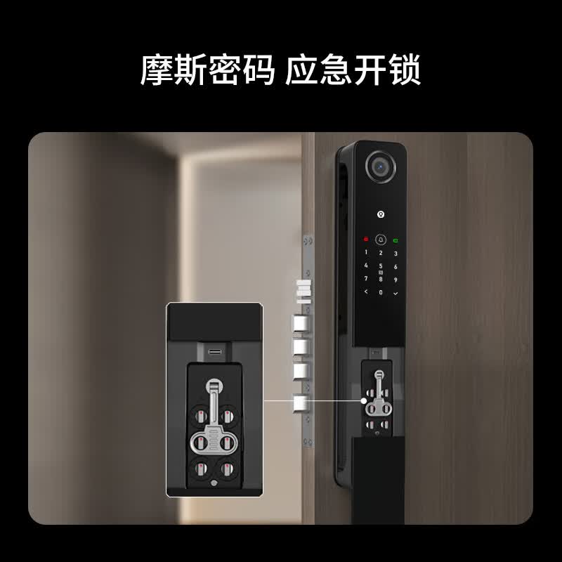 锁先森S1人脸识别掌静脉智能锁双电池长续航3年质保包安装已接入米家APP 黑色 双电池+人脸识别版+已接入米家APP