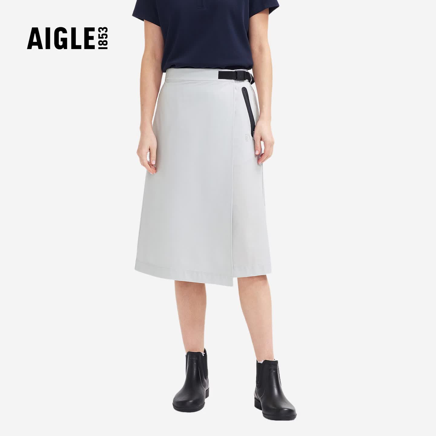 AIGLE艾高女士七分裙裤防泼水户外休闲裤短裤26年春季新品 远山灰 BR172 38 (165/74A)