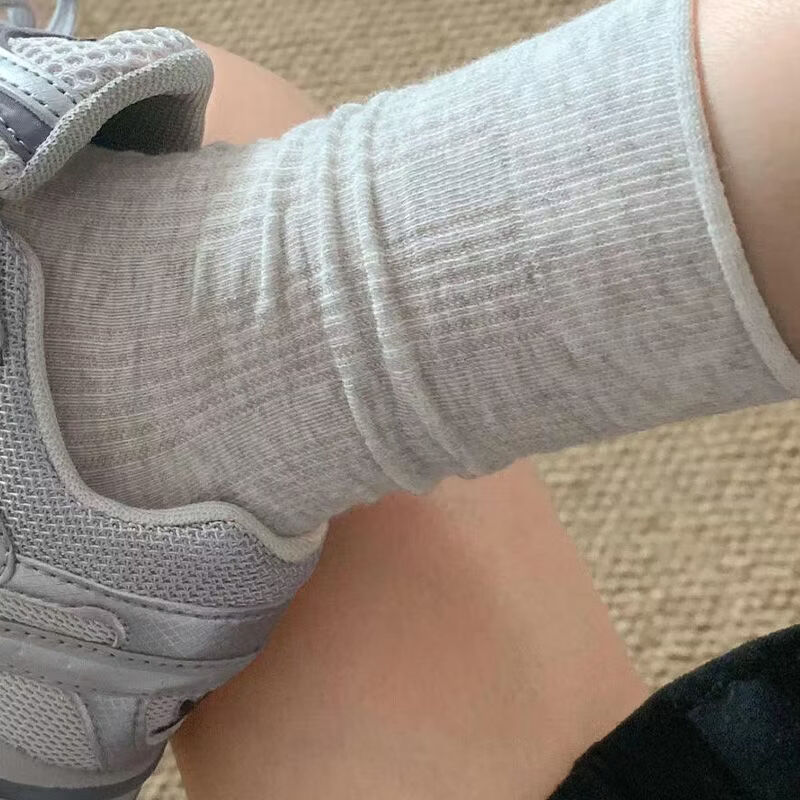 无骨袜子女夏季薄款纯色中筒袜镂空卷边透气2026新款芭蕾风堆堆袜 两双随机 请亲备注 2双 均码 【极致抗起球】