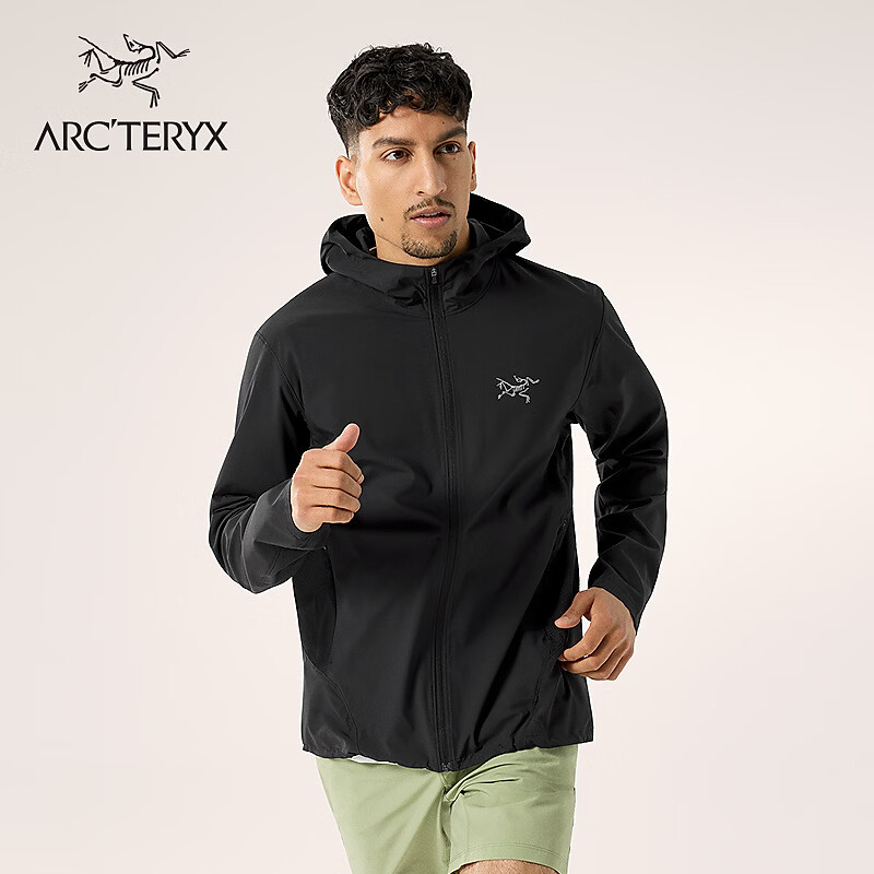 ARC'TERYX始祖鸟 INCENDO HYBRID HOODY 防风 男子 软壳夹克 BLACK/黑色 M