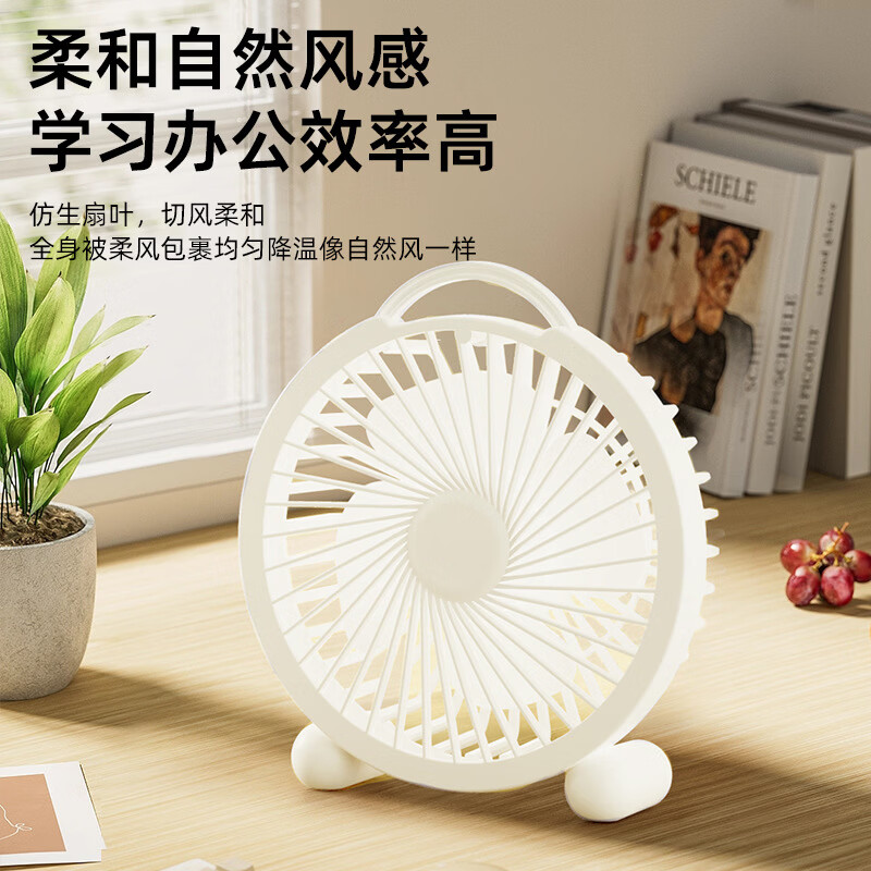 列文虎克 LEEUWENHOEKUSB桌面小风扇便携式家用日杂学生宿舍办公室迷你大风力卡通风扇 【4寸直插款】颜色随机1个