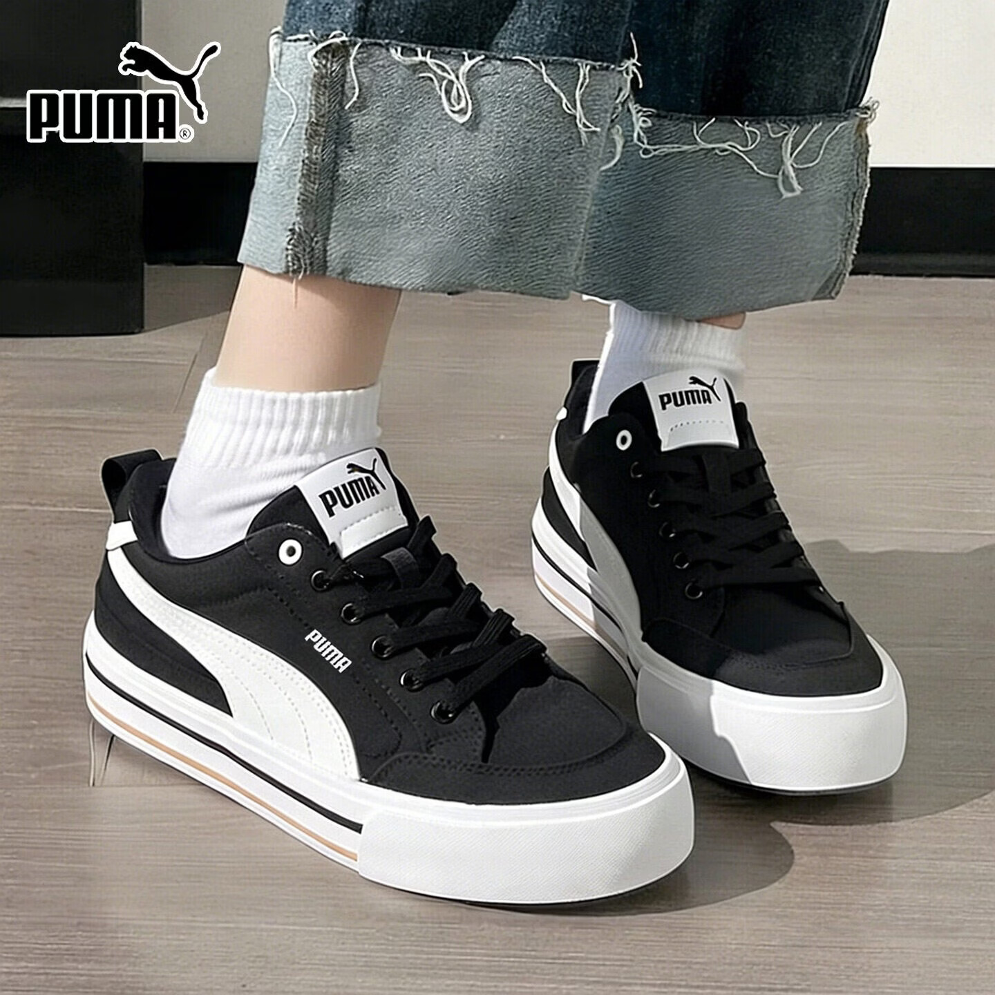 彪马（PUMA） Shuffle 夏季男女中性运动休闲舒适低帮板鞋小白鞋 396353-03 Classic 休闲板鞋 中性 42