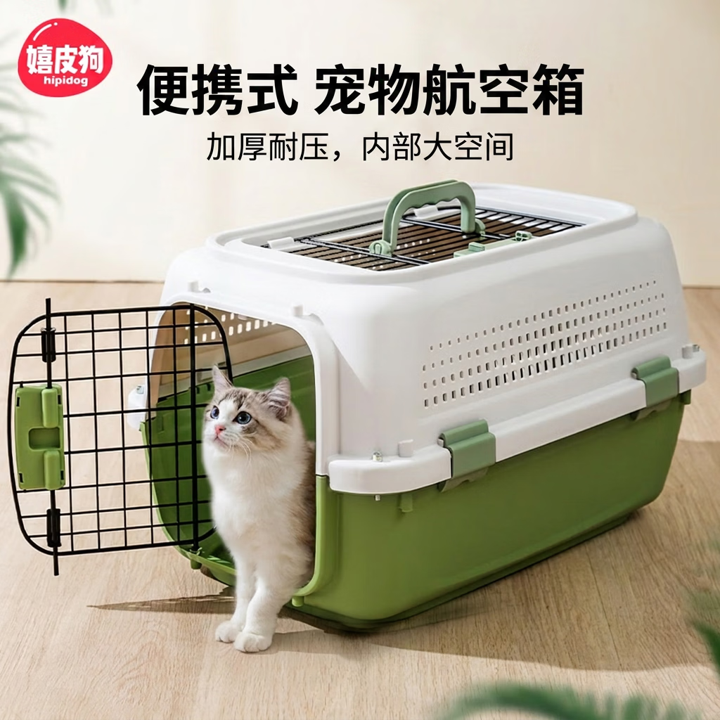 嬉皮狗猫咪宠物航空箱猫包太空舱托运箱车载便携笼子 大号带天窗
