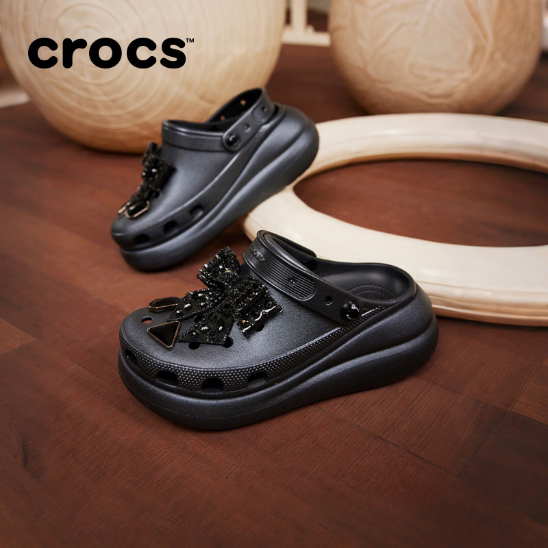 卡骆驰(CROCS)经典璀璨蝴蝶泡芙洞洞鞋时尚百搭花园鞋沙滩鞋|214118 黑色-001 37 /38(230mm)