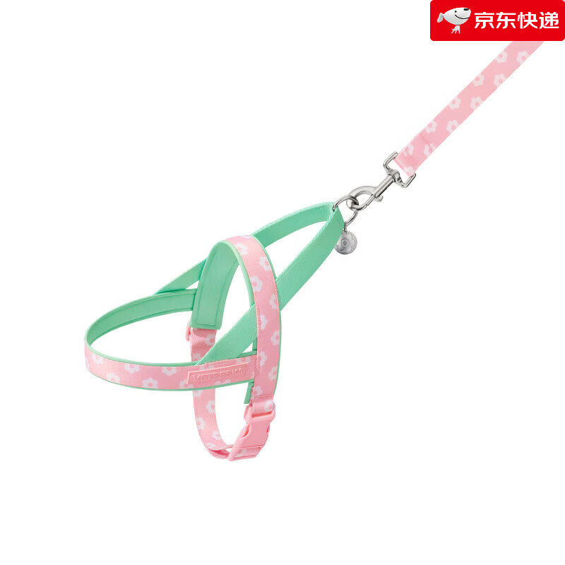 未卡（Vetreska）花花胸背牵引绳遛狗出行宠物狗绳子大中小型犬 花花胸背牵引绳套装-XS