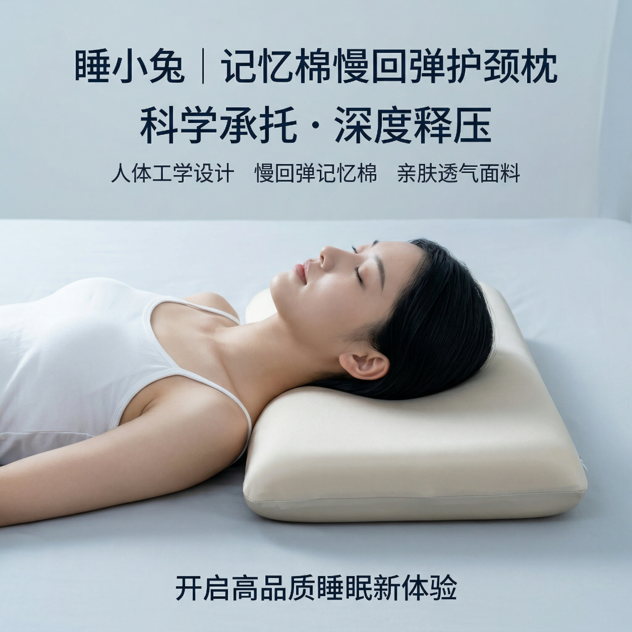 睡小兔深睡帝王枕慢回弹记忆棉枕头 护颈椎助眠成人学生单人枕芯 帝王零压枕[三防-灰色] A类 单只