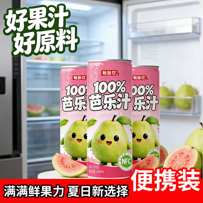 畅脉饮夏季饮品酸甜可口罐装240ml芭乐汁0添加健康整箱解渴饮 山竹汁240ml*8罐