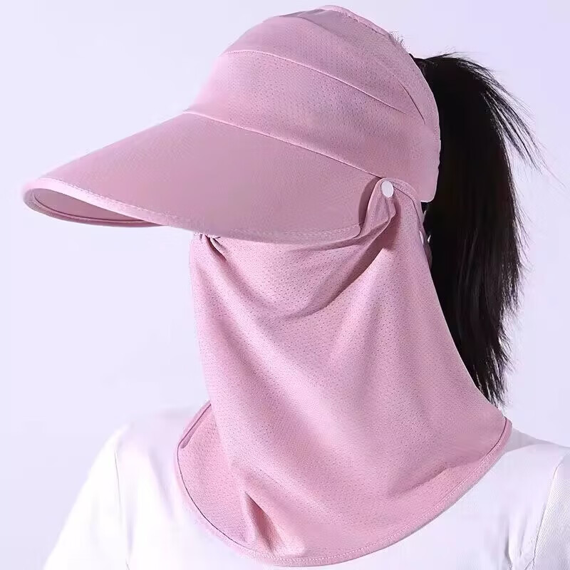 防晒帽子夏季防晒帽子骑车电动车新款百搭冰丝透气骑行 防晒帽-紫色-冰丝-1个