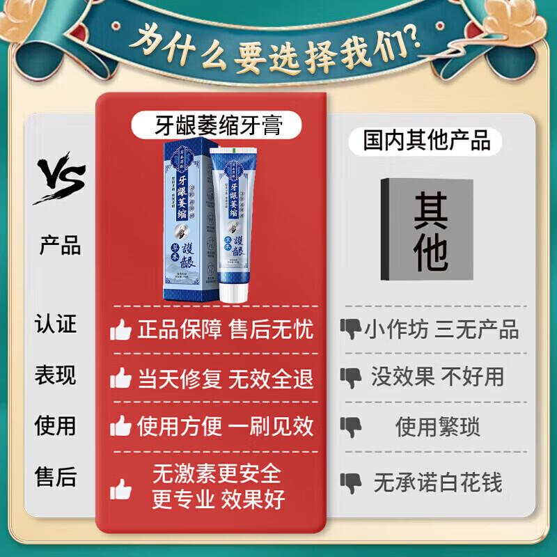 李时珍牙膏护龈固齿牙龈萎缩修复再生牙根外露脱敏膏牙齿松动专用牙周炎 买3送2【100%必裉除】 牙膏修复再生牙根外露金榜第一