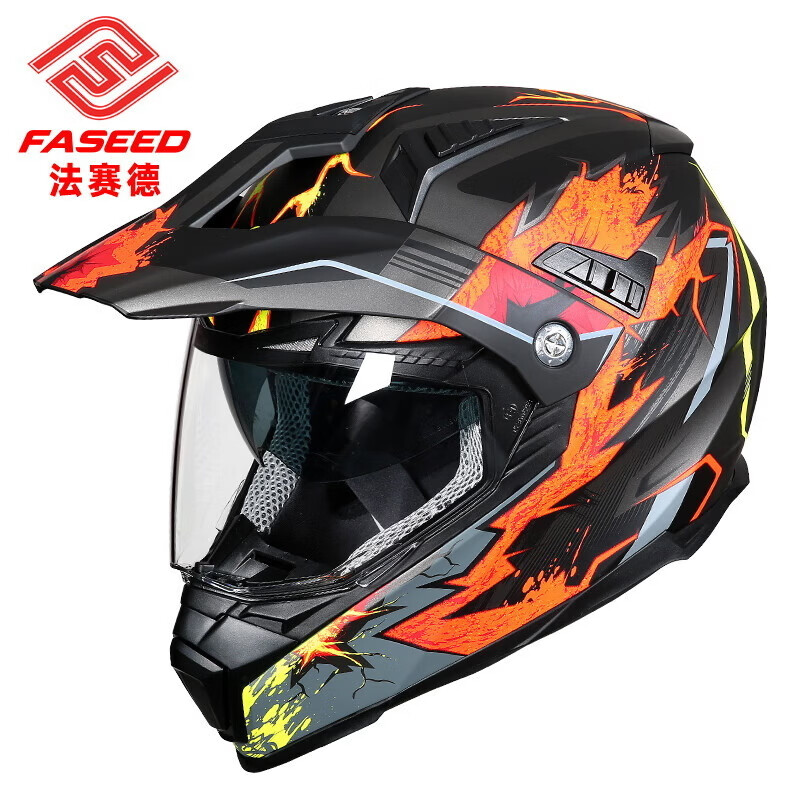 ���ڲ�����FASEED������Ħ�г�ͷ��˫��Ƭ��·ԽҰ������ȫ��Ħ���ļ�FS606������ ���棨���ƽ�羵+ͷ�ף� XL�ʺ�58-59ͷΧ 438Ԫ