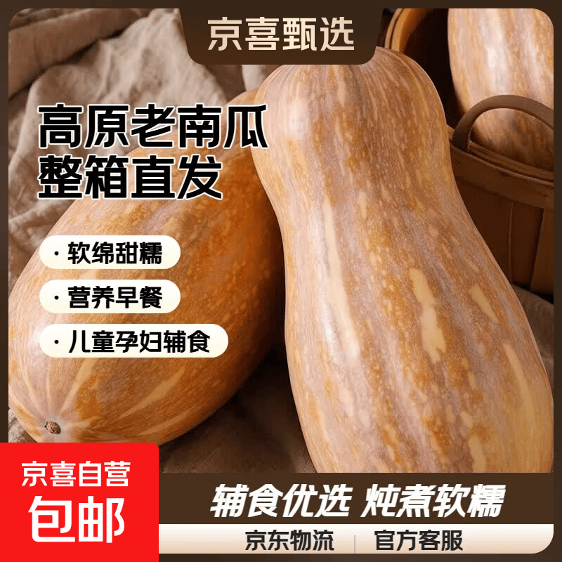 当季高原新鲜老南瓜儿童辅食早餐生鲜蔬菜整箱批发 带箱 6斤