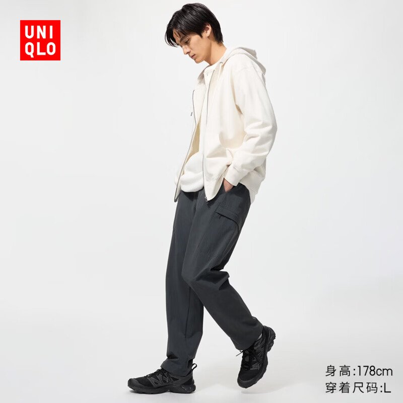 优衣库常规款男装弹力休闲长裤休闲户外26春夏新款482918 479382 482919/08深灰色 L