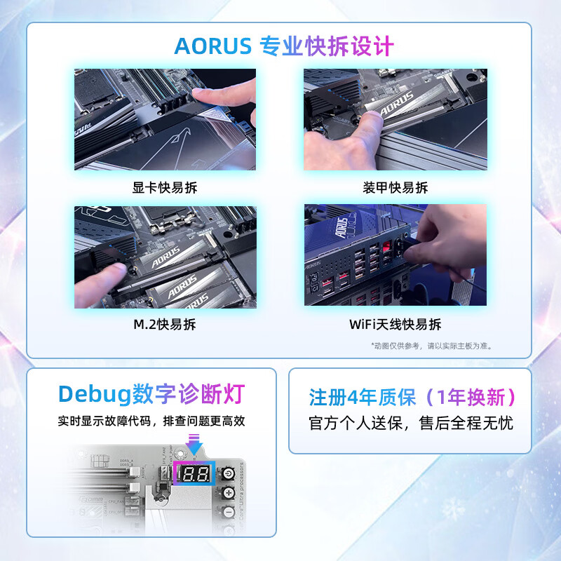 技嘉 钛冰雕Z890 AORUS TACHYON DUO X ICE DX WIFI7 DDR5 图 5
