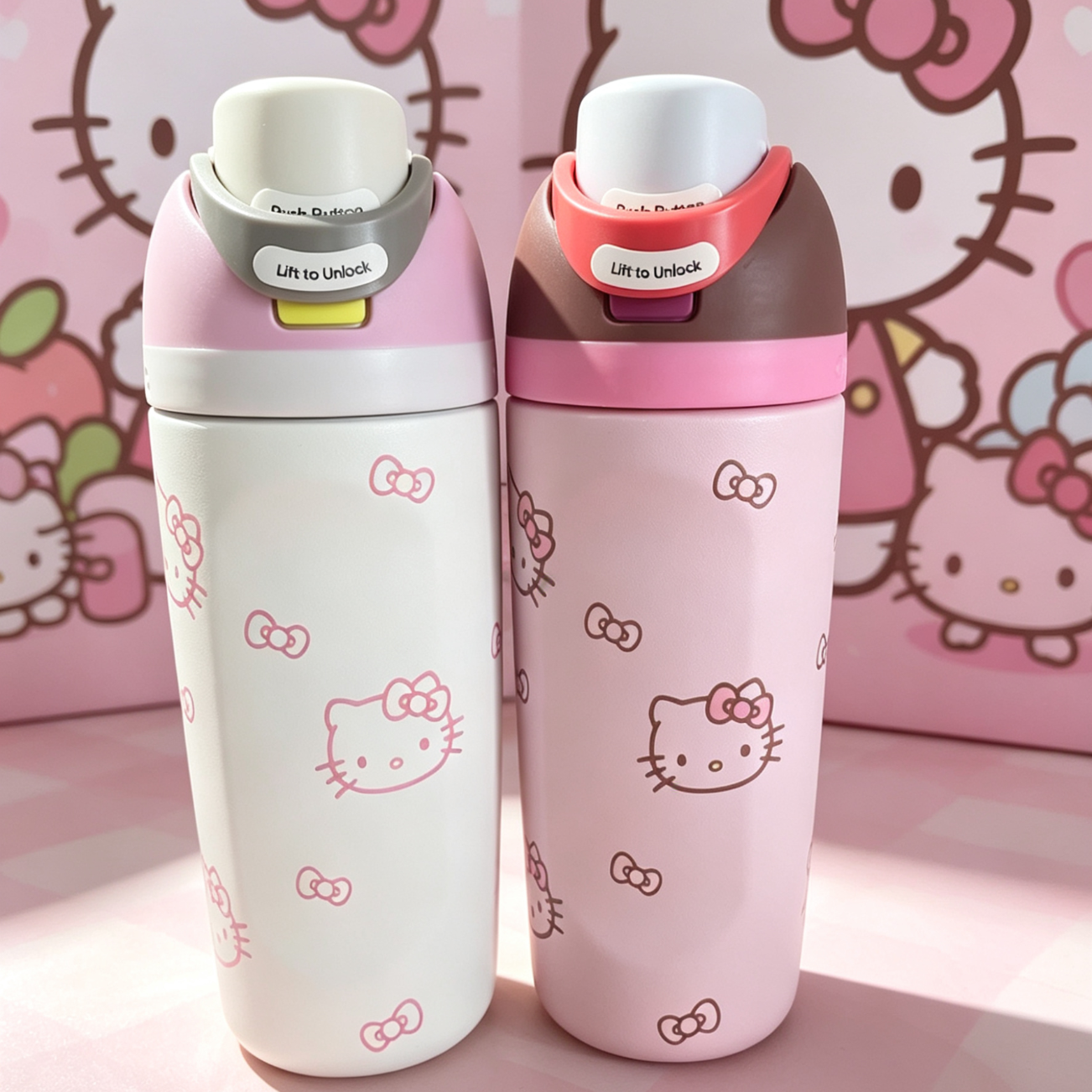 Owala正品 kids freesip高颜值儿童保温杯16oz防摔吸管杯便携水杯 hellokitty粉色 16oz/470ml