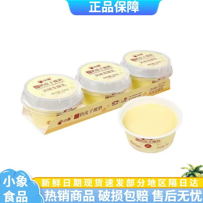 小象超市草原奶皮子酸奶100g*3瓶 浓郁奶香网红代餐酸牛奶 营养早餐饮品 草原奶皮子酸奶100g*3瓶