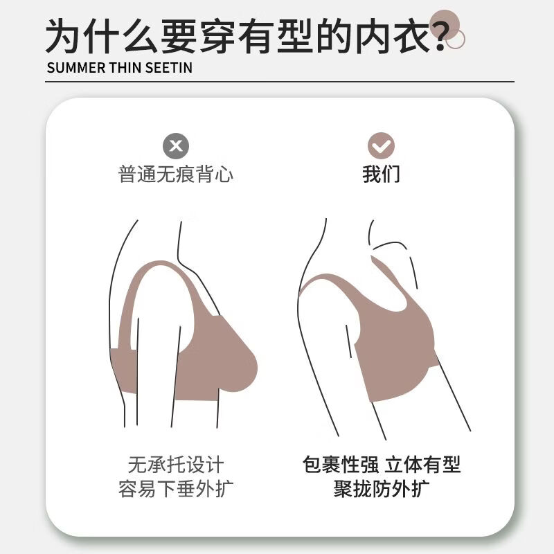 GEEZORO便捷前按扣式内衣聚拢上托无钢圈收副乳胸罩中年妈妈薄款女士胸罩 红色 105A 46/105适合185斤以内