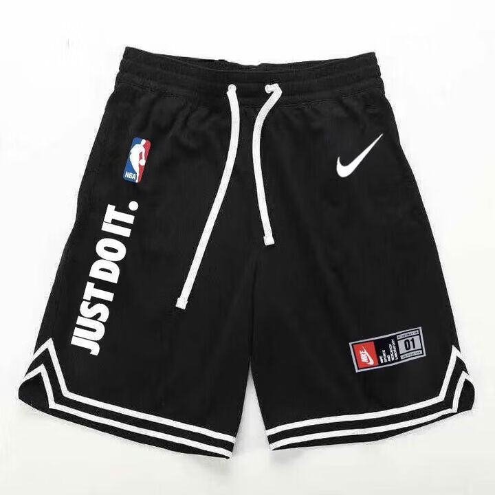 NBA KIDS美短裤男夏天运动宽松NBA球裤aj飞人不过膝4分裤篮球裤儿童 白色NBA斜纹短裤 XL XL建议110-132斤