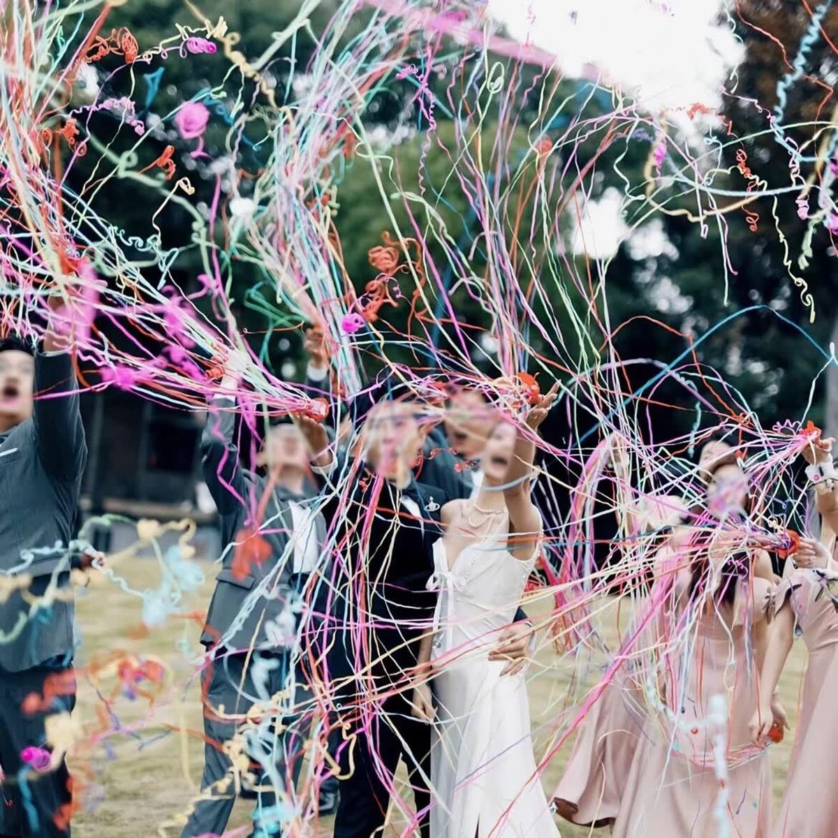 溥畔ZMAI左麦手抛彩带婚礼派对礼花 免打扫蜘蛛丝风格游戏道具 冰淇淋手抛彩带(5个) 京东折扣/优惠券
