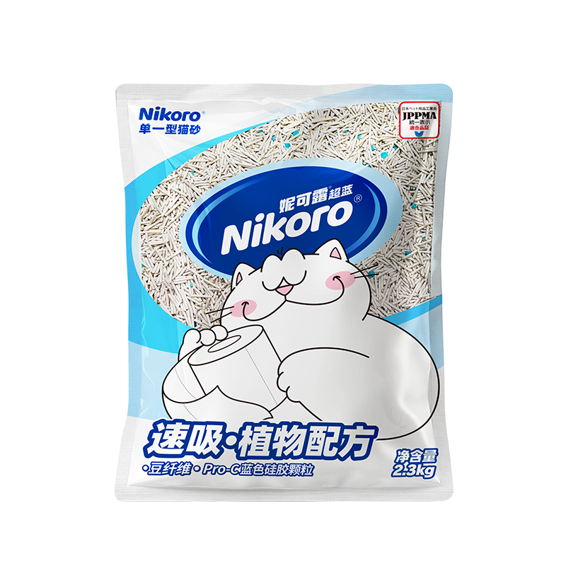 妮可露Nikoro经典小蓝块系列豆腐猫砂除臭低尘可冲厕所4.6斤*4袋