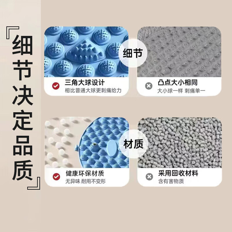 【精选】超慢跑指压板脚底按摩垫加大厚减肥原地跑步垫子舒缓按摩 【圆形磁石 加大】蓝色 大号
