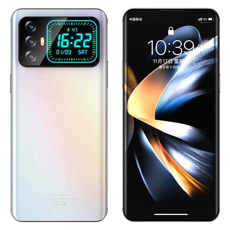 HUWEI2026新品双屏手机【补贴25%】1TB超大内存 快充长续航学生游戏电竞 AI智能拍照 抗摔防水 全新原装 大漠银月 16GB运行+512GB内存 2026旗舰升级