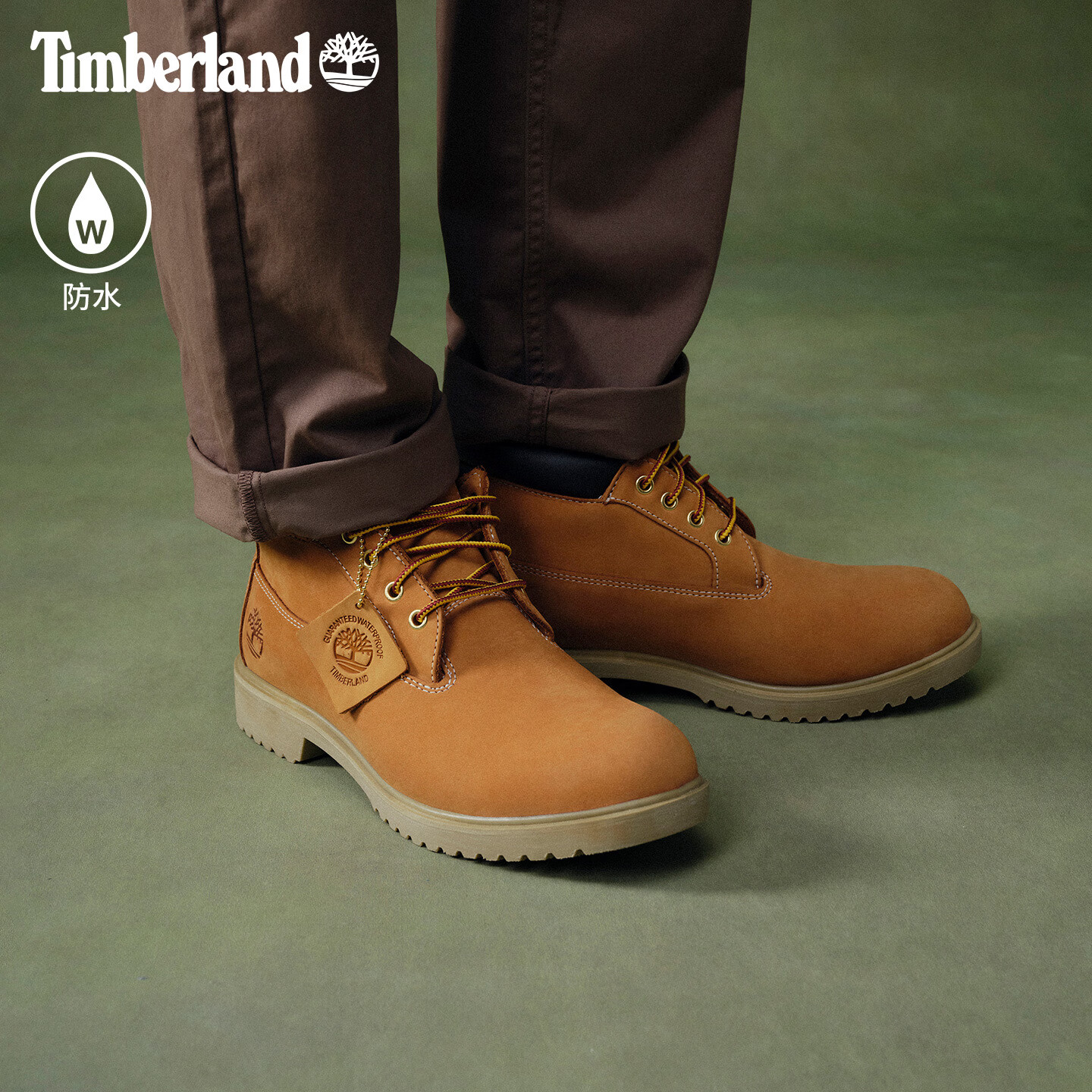 添柏岚（Timberland）官方踢不烂男鞋中帮黄靴新款户外防水皮革|50061 50061231/小麦色 40